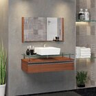 Conjunto Gabinete Banheiro 60cm Ametista Natura