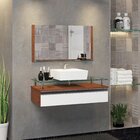 Conjunto Gabinete Banheiro 60cm Ametista Natura Branco