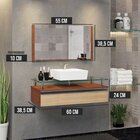Conjunto Gabinete Banheiro 60cm Ametista Natura Freijo