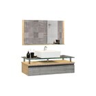 Conjunto Gabinete Banheiro 80cm Ametista Freijo/rovere
