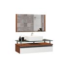 Conjunto Gabinete Banheiro 80cm Ametista Natura/branco