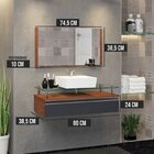 Conjunto Gabinete Banheiro 80cm Ametista Natura/titanium