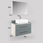 Conjunto Gabinete Banheiro 80cm Suspenso Calcare E Berilo Lil