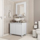Conjunto Gabinete Banheiro Armário Belo  Branco/off