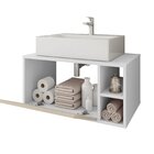 Conjunto Gabinete Banheiro Armário Belo Casa Blanca/branco