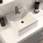 Conjunto Gabinete Banheiro Completo Prisma 80cm Madeirado/cin