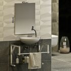 Conjunto Gabinete Banheiro Glass 80cm - Estrutura Ferro Com C