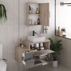 Conjunto Gabinete Banheiro Nivus 80 (gabinete+espelheira+cuba