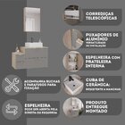 Conjunto Gabinete Banheiro Nivus 80 (gabinete+espelheira+cuba