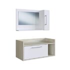 Conjunto Gabinete Com Espelheira E Armário Multiuso Branco/be