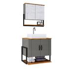 Conjunto Gabinete Com Espelheira E Cuba 60 Cm Para Banheiro T