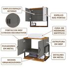 Conjunto Gabinete Com Espelheira E Cuba 60 Cm Para Banheiro T