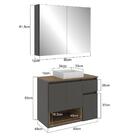 Conjunto Gabinete De Banheiro 80cm Aurora Com Espelheira E Cu