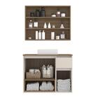 Conjunto Gabinete De Banheiro 80cm Aurora Com Espelheira E Cu