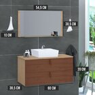 Conjunto Gabinete De Banheiro Berlim 60 Cm Freijo Natura