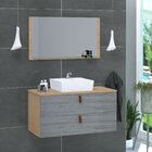 Conjunto Gabinete De Banheiro Berlim 60 Cm Freijo Rovere