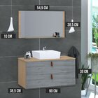 Conjunto Gabinete De Banheiro Berlim 60 Cm Freijo Rovere