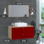 Conjunto Gabinete De Banheiro Berlim 60 Cm Freijo Vinho