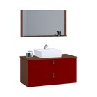 Conjunto Gabinete De Banheiro Berlim 60 Cm Natura Vinho