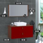 Conjunto Gabinete De Banheiro Berlim 60 Cm Natura Vinho