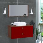 Conjunto Gabinete De Banheiro Berlim 60 Cm Natura Vinho