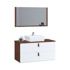 Conjunto Gabinete De Banheiro Berlim 80 Cm Natura Branco