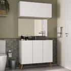 Conjunto Gabinete De Banheiro E Armário Aéreo 3 Portas Retrô