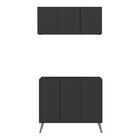 Conjunto Gabinete De Banheiro E Armário Aéreo 3 Portas Retrô