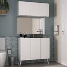 Conjunto Gabinete De Banheiro E Armário Aéreo 3 Portas Retrô