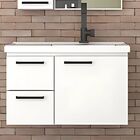 Conjunto Gabinete De Banheiro Em Aço Com Cuba E Espelheira Br