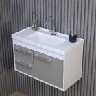 Conjunto Gabinete De Banheiro Em Mdf Com Espelheira Potenza G