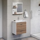 Conjunto Gabinete De Banheiro Suspenso 1 Gaveta Com Espelheir