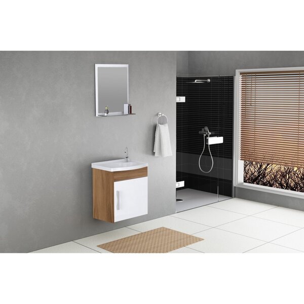 Conjunto Gabinete De Banheiro Suspenso 39cm 1 Porta Com Cuba