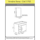 Conjunto Gabinete De Banheiro Suspenso 55cm 2 Gavetas E 1 Por