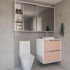 Conjunto Gabinete E Espelheira Plena Versati 60cm Salmão Bran