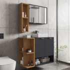 Conjunto Gabinete E Espelheira Rennes Preto Fosco Naturalle