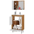 Conjunto Gabinete E Espelheira Toronto Cinamomo/branco - Bech