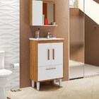 Conjunto Gabinete E Espelheira Toronto Cinamomo/branco - Bech
