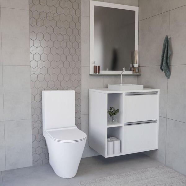 Conjunto Gabinete E Espelhiera Plena Compact 100cm Branco