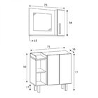 Conjunto Gabinete Para Banheiro 3 Portas E 1 Nicho  Preto