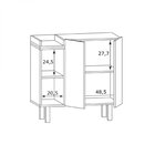 Conjunto Gabinete Para Banheiro 3 Portas E 1 Nicho  Preto/mad