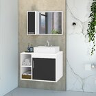 Conjunto Gabinete Para Banheiro Com Cuba De Sobrepor E Espelh