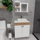 Conjunto Gabinete Para Banheiro Com Cuba Espelheira Sevilha M