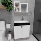 Conjunto Gabinete Para Banheiro Com Cuba Espelheira Sevilha P