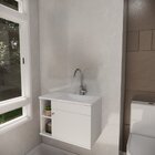 Conjunto Gabinete Para Banheiro Com Cuba Itália Branco