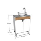 Conjunto Gabinete Para Banheiro Com Cuba Sevilha Marrom/branco