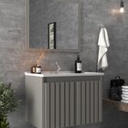 Conjunto Gabinete Para Banheiro Com Espelheira Barra 60 Cimen