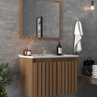 Conjunto Gabinete Para Banheiro Com Espelheira Barra 60 Noce