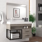 Conjunto Gabinete Para Banheiro Com Espelheira New 80 Marmo C