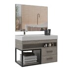 Conjunto Gabinete Para Banheiro Com Espelheira New 80 Marmo C